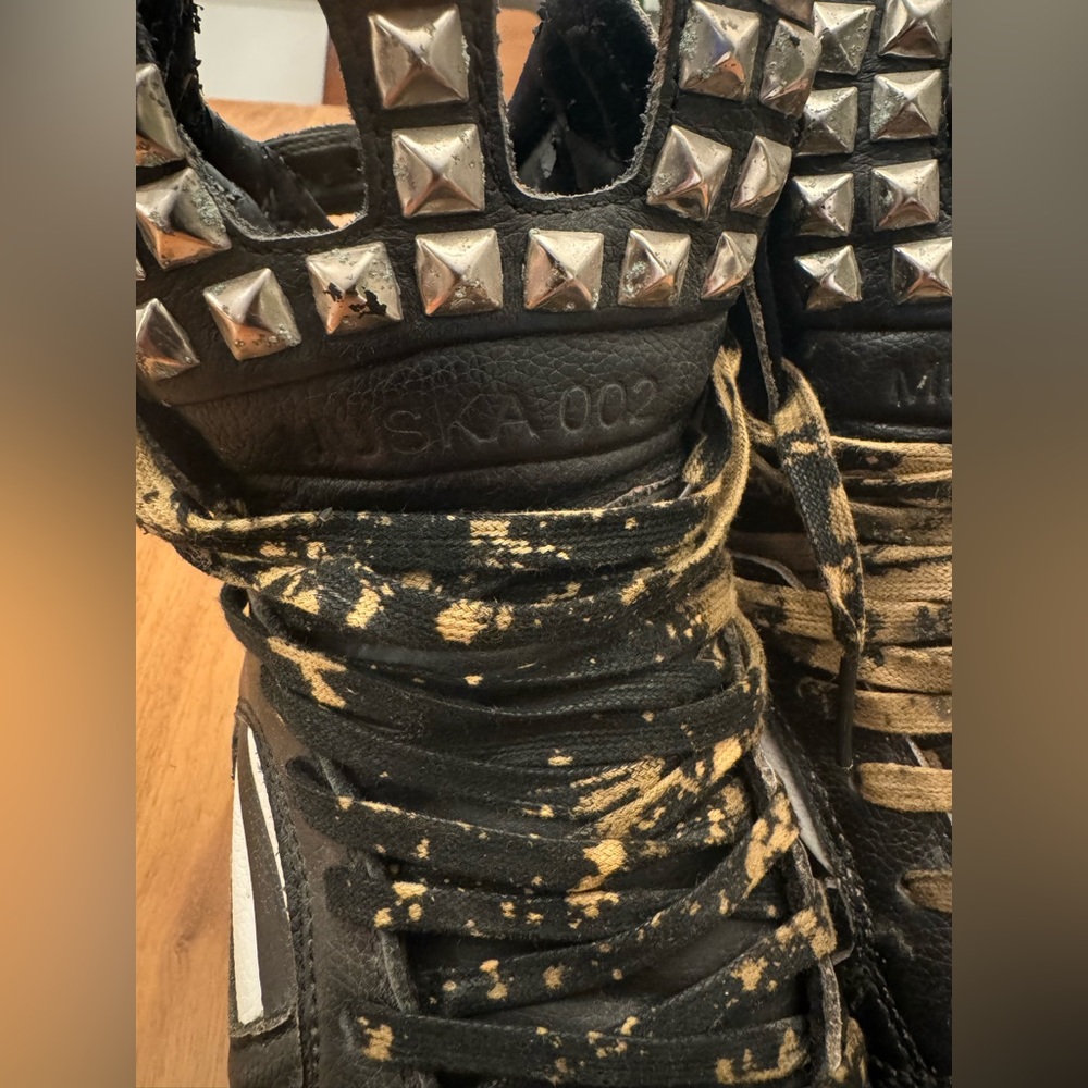 Vintage 2011 SUPRA Muska SkyTop 2 Black Flags distressed custom Studded … - Picture 8 of 9